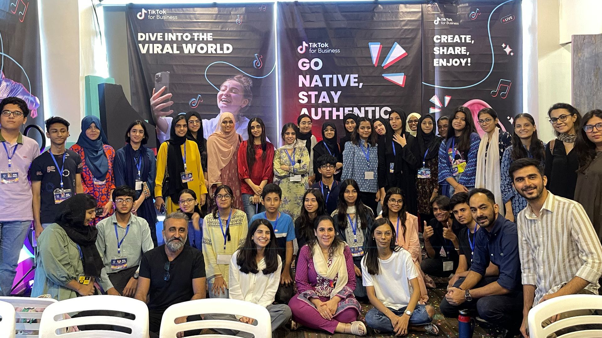 Kids attending a session at Tiktok office.