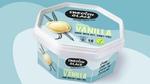 Swedish Glace ice cream tub made from recycled polypropylene.