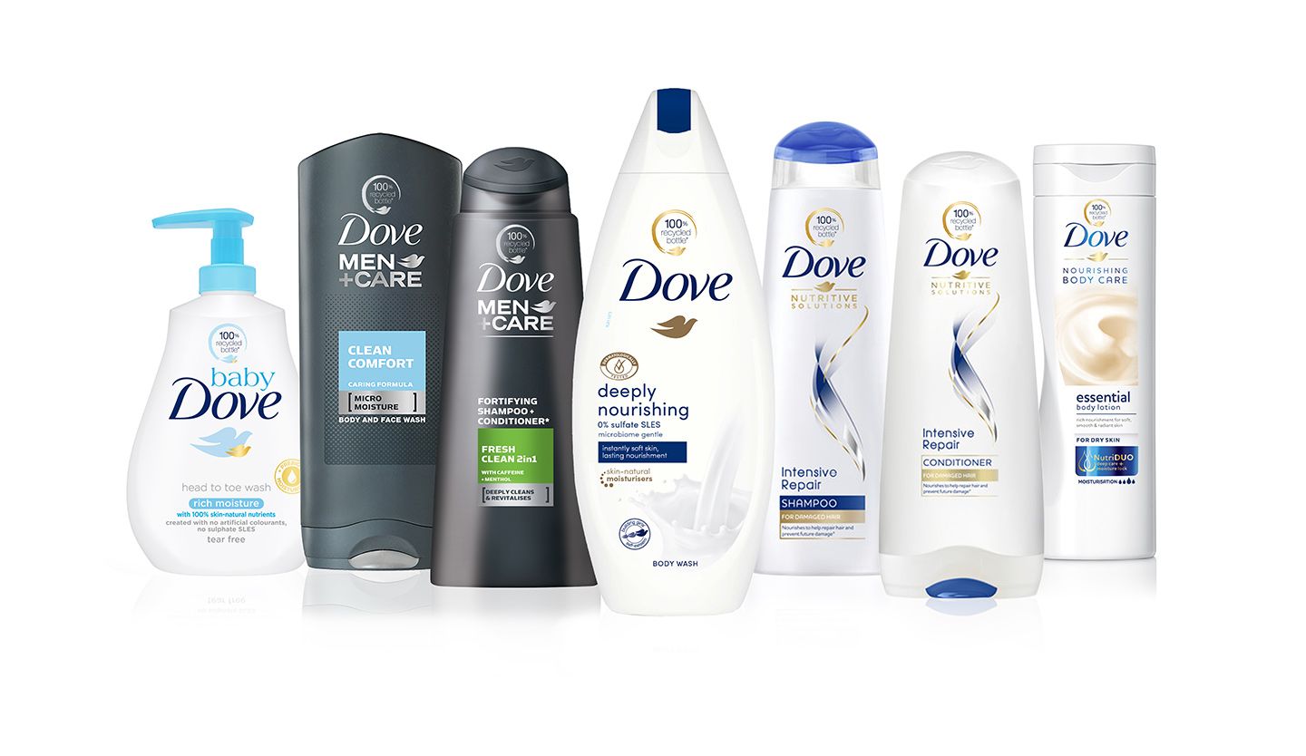 Dove bottles