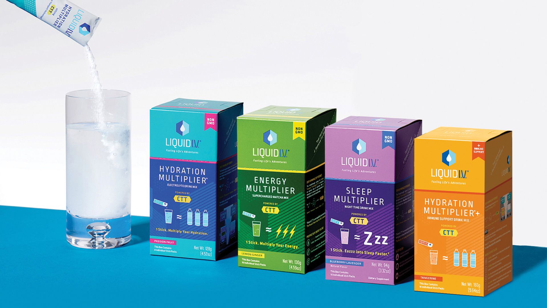 A display of Liquid I.V. products