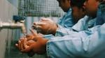 Children washing hands