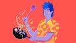 Illustration of a man cooking